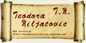Teodora Miljatović vizit kartica